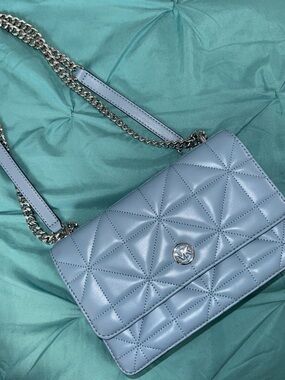 Michael Kors (Solid Pastel Blue) Crossbody Bag with Chain Strap